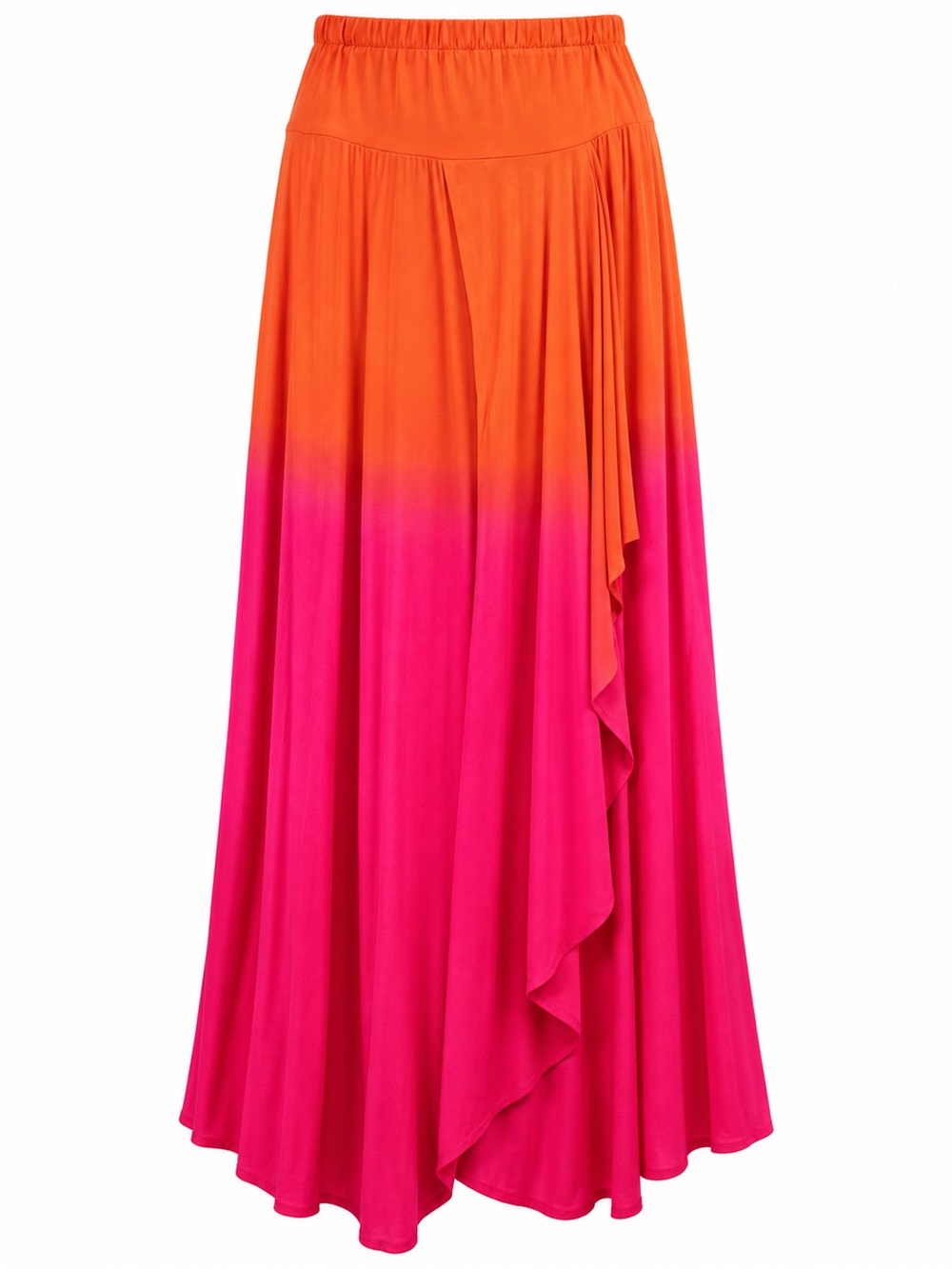 New Direction Orange Pink Ombre Maxi Skirt Medium Asymmetrical Boho